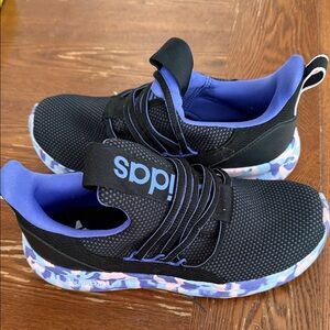 Adidas Kids Black and Purple Sneakers